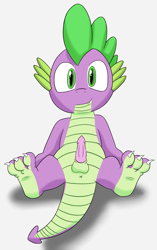 Size: 2443x3880 | Tagged: explicit, artist:foxkai, spike, dragon, erection, foalcon, g4, high res, imported from derpibooru, male, nudity, penis, solo, solo male, spread legs, spreading