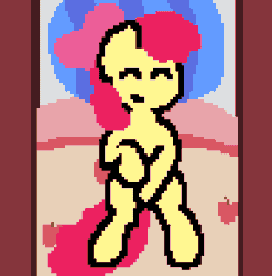 Size: 480x485 | Tagged: explicit, artist:php106, apple bloom, adorabloom, animated, bedroom, commission, cute, cute porn, female, filly, foal, foalcon, g4, gif, happy, hnnng, hoofing self, imported from derpibooru, masturbation, pixel art, solo, solo female, vaginal hoofing, vaginal masturbation