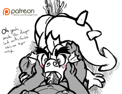 Size: 1500x1155 | Tagged: explicit, artist:smudge proof, spike, anal, and then spike was gay, blowjob, blushing, dragon, dragon lord spike, foalcon, forced, forced gay, g4, garble, gay, group sex, holding head, imported from derpibooru, male, nudity, older, older spike, oral, patreon, patreon logo, penetration, penis, pow, sex, ship:sparble, shipping, sketch, spitroast, teenaged dragon, teenager, this is your new life, threesome