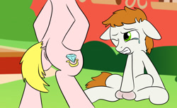 Size: 1523x932 | Tagged: explicit, semi-grimdark, artist:buttsaucer, artist:nuttyhoof, oc, abuse, anus, ball busting, balls, bully, bullying, butt, cbt, colt, crying, female, femdom, filly, foal, foalcon, foaldom, imported from derpibooru, male, malesub, nudity, oc only, pain, plot, pony, reddened balls, submissive, tears of pain, vulva