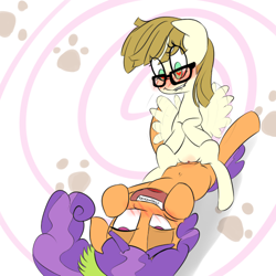 Size: 500x500 | Tagged: explicit, ahegao, anonymous artist, belly button, blushing, braces, clitoris, cowgirl position, earth pony, eyebrows, female, female on top, filly, filly on filly, floppy ears, fluttering, foal, foalcon, g4, glasses, grinding, heart, heart eyes, imported from derpibooru, lesbian, lip bite, lying down, messy mane, nudity, on back, open mouth, pegasus, picture for breezies, plaid stripes, pony, sex, ship:zippoorstripes, shipping, spread wings, tongue out, tribadism, vulva, wing paroxysm, wingding eyes, wings, zippoorwhill