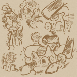 Size: 600x600 | Tagged: explicit, grimdark, artist:sukaponta, sweetie belle, oc, abuse, ahegao, crying, cum, eyes rolling back, female, foalcon, g4, imminent death, imported from derpibooru, kidnapped, male, mind break, monochrome, open mouth, oral, pony, rape, sex, simple background, straight, sweetie rape, tail pull, unicorn