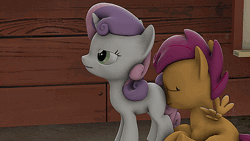Size: 640x360 | Tagged: explicit, artist:php106, scootaloo, sweetie belle, 3d, animated, cunnilingus, female, filly on filly, foalcon, g4, gif, imported from derpibooru, lesbian, licking, nudity, oral, pony, sex, ship:scootabelle, shipping, source filmmaker, tongue out