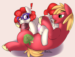 Size: 920x700 | Tagged: explicit, artist:nimitea, 69 position, anus, big macintosh, blowjob, butt, dock, drool, earth pony, exclamation point, female, filly, foal, foalcon, g4, imminent cunnilingus, imminent oral, imminent sex, imported from derpibooru, male, nudity, oral, penis, plot, pony, sex, ship:mactwist, stallion, stallion on filly, straight, tail, twist, vagina, vulva