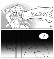 Size: 2007x2185 | Tagged: explicit, artist:appelknekten, silver spoon, oc, oc:appel, 2 panel comic, angry, appel in ponyville, big penis, canon x oc, comic, creampie, cross-popping veins, cum, cum in mouth, derpibooru exclusive, earth pony, excessive cum, female, filly, foal, foalcon, g4, glasses, high res, imported from derpibooru, impossibly large penis, ketchup vein, looking up, male, nudity, oral, oral creampie, penis, pictogram, pony, prostitution, sex, stallion, stallion on filly, story included, straight, vein, veiny cock, vomiting, vomiting cum