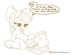 Size: 1300x1000 | Tagged: explicit, artist:pusspuss, apple bloom, age difference, anatomically correct, applecest, big macintosh, brother and sister, clitoris, comic, crotchboobs, dialogue, disembodied penis, earth pony, feeling it go in, female, filly, foal, foalcon, frog (hoof), g4, horsecock, imported from derpibooru, incest, just the tip, male, medial ring, missionary position, nipples, nudity, patreon, patreon logo, penetration, penis, pony, pony on pony action, sex, ship:macbloom, shipping, siblings, spread legs, spreading, stallion, stallion on filly, straight, teats, underhoof, vaginal, vulva, watching it go in