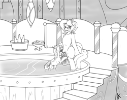Size: 1689x1329 | Tagged: explicit, artist:appelknekten, silver spoon, oc, oc:appel, anus, appel in ponyville, balls, bathing, bathtub, big balls, derpibooru exclusive, earth pony, female, filly, foal, foalcon, g4, glasses, horsecock, hyper, hyper balls, imported from derpibooru, impossibly large balls, licking, licking cock, male, monochrome, nudity, oral, penis, pony, prostitution, sex, sheath, sheathed, stallion, stallion on filly, story included, straight, tongue out, vulva, wet, wet mane