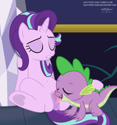 Size: 3230x3466 | Tagged: explicit, artist:shutterflyeqd, spike, starlight glimmer, age difference, all fours, anus, aroused, belly button, cunnilingus, dark genitals, dragon, duo, duo male and female, eyes closed, female, foalcon, g4, gritted teeth, high res, imported from derpibooru, licking, male, mare, nudity, open mouth, oral, ponut, pony, sex, ship:sparlight, shipping, show accurate, show accurate porn, sitting, smiling, spread legs, spreading, starlight is a colt coddler, starlight is a foal fiddler, straight, straight shota, teeth, tongue out, underhoof, unicorn, vulva, wingless spike