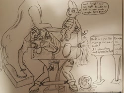 Size: 2821x2120 | Tagged: explicit, semi-grimdark, artist:demonrecon, spike, twilight sparkle, series:twi loses a bet, abuse, balls, bet, black and white, blindfold, blowjob, body writing, bondage, bucket, collar, condom, creampie, crying, cum, cum in container, cum in mouth, deepthroat, dragon, dubious consent, exhibitionism, female, femsub, foalcon, g4, grayscale, high res, horsecock, imported from derpibooru, male, masturbation, monochrome, nudity, oral, oral creampie, penis, public use, random pony, sex, sign, spreader bar, stocks, story included, straight, submissive, throat bulge, tip, twilybuse, twisub, used condom