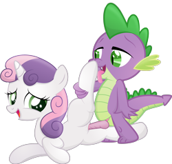 Size: 4000x3810 | Tagged: explicit, artist:rainbownspeedash, spike, sweetie belle, baby, baby dragon, baby dragon on filly, cloaca, dragon, dragon dick, dragon on filly, dragon on filly action, dragon on pony action, duo, duo male and female, female, filly, foal, foalcon, fucked sideways, g4, genital slit, hoof fetish, hoof licking, imported from derpibooru, interspecies, licking, looking at each other, male, nudity, open mouth, penetration, penis, pony, sex, ship:spikebelle, shipping, show accurate, show accurate porn, sideways, simple background, straight, tongue out, transparent background, unicorn, vaginal