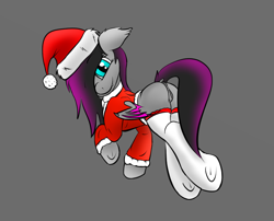 Size: 881x712 | Tagged: explicit, artist:scarrly, oc, oc:scarrly, anus, bat pony, casual nudity, clothes, dock, female, filly, foal, foalcon, hat, imported from derpibooru, legwear, nudity, oc only, ponut, pony, santa hat, slit pupils, socks, solo, solo female, stockings, sweater, thigh highs, underhoof, vulva