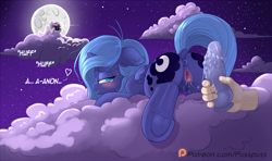 Size: 1350x800 | Tagged: explicit, artist:pusspuss, princess celestia, princess luna, oc, oc:anon, afterglow, aftersex, ahegao, alicorn, anatomically correct, anus, ass up, bedroom eyes, blushing, butt, camera, camera flashes, cewestia, clitoris, cloud, colored pupils, comic, crotchboobs, cute, delighted, dialogue, dildo, disembodied hand, dock, face down ass up, female, female orgasm, filly, filly luna, floppy ears, foal, foalcon, frazzled, full moon, g4, gaping, gaping vagina, hand, heart, hiding, horn, human, human male, human male on filly, human on pony action, implied anon, implied insertion, implied vaginal insertion, imported from derpibooru, interspecies, looking at you, looking back, lying down, male, moan, moaning, moaning in pleasure, moon, night, night sky, nipples, nudity, offscreen character, open mouth, orgasm, outdoors, panting, patreon, patreon logo, pink-mane celestia, plot, pony, prone, public sex, raised tail, satisfied, sex, sex toy, sky, sploot, spread anus, spread legs, spread pussy, spread wings, spreading, stars, straight, suction cup, sweat, tail, teats, underhoof, vagina, vaginal secretion stain, vaginal secretions, vaginal secretions trail, voyeurism, vulva, vulvar winking, wingboner, wings, woona, younger