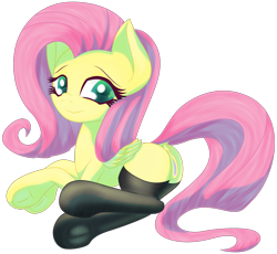 Size: 1280x1179 | Tagged: explicit, artist:an-m, fluttershy, anus, bedroom eyes, butt, clothes, cute, cute porn, dock, embarrassed, female, filly, foal, foalcon, g4, imported from derpibooru, looking back, nudity, plot, pony, simple background, sitting, smiling, socks, solo, solo female, transparent background, underhoof, vagina, vulva