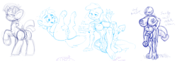 Size: 2674x934 | Tagged: explicit, artist:apis, artist:smudge proof, spike, anthro, anus, balls, barb, big breasts, big penis, breasts, busty barb, collaboration, cuntboy, cuntboy snails, cuntboy snips, dragon, foalcon, futa, futa barb, g4, horsecock, imported from derpibooru, impossibly large penis, intersex, monochrome, nipples, nudity, penis, ponut, rule 63, sketch, sketch dump, snails, snips, vulva