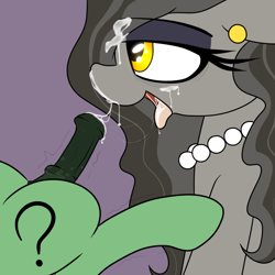 Size: 800x800 | Tagged: explicit, artist:datte-before-dawn, oc, oc:anon, oc:beauty mark, oc:colt anon, age difference, bedroom eyes, blowjob, colt, cum, cum in mouth, cum on eyes, cum on nose, drool, drool string, ear piercing, earring, eyes on the prize, facial, foal, foalcon, glazed eyes, horsecock, imported from derpibooru, jewelry, male, milf, money shot, necklace, nudity, oc only, on back, open mouth, oral, pearl necklace, penis, piercing, sex, shaking, shivering, straight, straight shota, tongue out, twitching, twitching penis