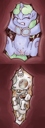 Size: 3100x8691 | Tagged: explicit, grimdark, grotesque, artist:smudge proof, oc, oc:sweetwater, acid, anus, bone, butt, comic, crotchboobs, death, delicious flat crotch, digestion, female, fetish, filly, filly prey, foal, foalcon, goggles, goo, gore, graphic digestion, guro, heart (organ), horn, horn ring, imported from derpibooru, internal, magic suppression, nipples, nudity, oc only, plot, pony, post-vore, skeleton, skelington, slime, teats, unicorn, vore, vulva