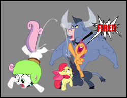 Size: 2231x1726 | Tagged: explicit, artist:cheesepuffs, apple bloom, scootaloo, sweetie belle, balls, creampie, cum, cumming, cutie mark crusaders, earth pony, female, filly, foal, foalcon, funny porn, g4, gray background, helmet, imported from derpibooru, iron will, licking, male, minotaur, minotaur on pony action, nudity, oral, orgasm assisted launch, pegasus, penis, pony, sex, show accurate, show accurate porn, simple background, straight, tongue out, unicorn, wat
