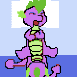 Size: 560x560 | Tagged: explicit, artist:php106, spike, animated, barb, dragon, female, foalcon, g4, genitals, gif, imported from derpibooru, male, nudity, penetration, penis, pixel art, rule 63, self paradox, self ponidox, selfcest, sex, ship:spikebarb, shipping, straight, vaginal