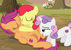 Size: 2742x1952 | Tagged: explicit, artist:shutterflyeqd, apple bloom, scootaloo, sweetie belle, anatomically correct, belly button, butt, clitoris, cmc threesome, commission, cunnilingus, cutie mark, cutie mark crusaders, dark genitals, dripping, earth pony, eyes closed, female, filly, filly on filly, flower, foal, foalcon, g4, group sex, hidden wings, imported from derpibooru, kiss on the lips, kissing, lesbian, lidded eyes, missing accessory, nudity, on top, open mouth, oral, orgy, pegasus, plot, pony, sex, ship:scootabelle, ship:scootabloom, ship:sweetiebloomaloo, shipping, show accurate, show accurate porn, signature, spreading, the cmc's cutie marks, threesome, tongue out, unicorn, vaginal secretions, vector, vulva, vulvar winking, wet