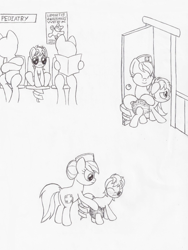 Size: 1800x2400 | Tagged: explicit, artist:datspaniard, oc, oc:wooden plow, colt, comic, diaper, diaper fetish, diaper pulled down, door, foal, foalcon, freckles, g4, hospital, imported from derpibooru, male, non-baby in diaper, nudity, nurse redheart, penis, scared