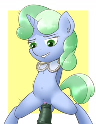 Size: 1700x2200 | Tagged: explicit, artist:anonymous, oc, oc:sweetwater, oc:zuthal, belly button, chest fluff, female, filly, foal, foalcon, goggles, human vulva on pony, implied zuthal, imported from derpibooru, male, monster pony, nudity, oc only, original species, penetration, penis, pony, pubic fluff, sex, straight, tatzlpony, unicorn, vagina, vaginal