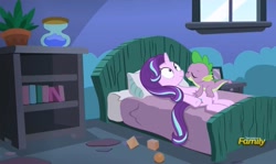 Size: 1404x839 | Tagged: questionable, spike, starlight glimmer, aftersex, age difference, bed, bedroom, dragon, duo, duo male and female, edit, edited edit, edited screencap, every little thing she does, female, foalcon, g4, hundreds of users filter this tag, imported from derpibooru, inverted mouth, male, my little pony: friendship is magic, pony, screencap, season 6, sex, ship:sparlight, shipping, smiling, softcore, starlight bedridden, starlight is a foal fiddler, starlight's room, straight, unicorn, wingless spike