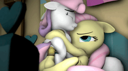 Size: 445x250 | Tagged: explicit, artist:baked, fluttershy, sweetie belle, 3d, anal, animated, balls, foalcon, futa, futa fluttershy, futa on female, futa on filly, g4, gif, imported from derpibooru, intersex, loop, nudity, penis, sex, ship:flutterbelle, shipping, source filmmaker, sweetie butt
