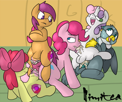 Size: 2500x2086 | Tagged: explicit, artist:nimitea, apple bloom, pinkie pie, scootaloo, sweetie belle, 180 penis, anal, anal creampie, anatomically correct, anus, balls, blowjob, creampie, cum, cum in mouth, cutie mark crusaders, earth pony, female, foalcon, futa, futa apple bloom, futa cutie mark crusaders, futa gabby, futa on female, futa on futa, futa scootaloo, futa sweetie belle, g4, gabby, gangbang, griffon, group sex, herm, high res, imported from derpibooru, intersex, lesbian, mottled genitals, multiple penetration, my little pony: friendship is magic, nudity, oral, oral creampie, orgy, pegasus, penetration, penis, ponut, pony, sex, ship:gabbybelle, ship:pinkiebloom, ship:scootapie, ship:sweetiepie, shipping, the cmc's cutie marks, the fault in our cutie marks, triple penetration, unicorn, vaginal, vaginal creampie, vulva