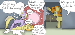 Size: 3600x1693 | Tagged: explicit, artist:mackstack, an egg being attacked by sperm, balls, big balls, carrot top, cum, cum in mouth, cute, cutie top, dead source, derpabetes, derpy hooves, dialogue, dinkabetes, dinky hooves, dinkynoi, earth pony, egg cell, excessive cum, female, filly, foal, foalcon, futa, futa dinky hooves, futa filly, futa filly on filly, futa on female, futa on filly, g4, golden harvest, horn, horsecock, imported from derpibooru, impossibly large balls, impregnation, intersex, ketchup vein, noi, noiabetes, nudity, penis, pony, sex, ship:derpytop, ship:dinkynoi, ship:noidink, shipping, speech bubble, spermatozoon, text, this will end in pregnancy, thought bubble, unicorn, vein, vein bulge, veiny balls, veiny cock, worried