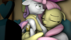 Size: 1920x1080 | Tagged: explicit, artist:baked, fluttershy, sweetie belle, 3d, anal, anal creampie, balls, bedroom, bedroom eyes, creampie, cum, cumming, derpibooru exclusive, eyes closed, female, filly, floppy ears, foal, foalcon, futa, futa fluttershy, futa on female, futa on filly, g4, horsecock, imported from derpibooru, intersex, lip bite, nudity, orgasm, pegasus, penetration, penis, pony, sex, ship:flutterbelle, shipping, source filmmaker, too hot for putin, unicorn