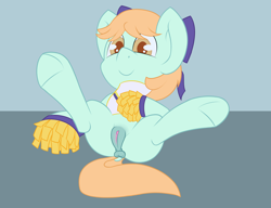 Size: 2600x2000 | Tagged: explicit, artist:swiftnicity, adorasexy, anus, cheerleader, cheerleader outfit, clothes, cute, cute porn, diapeaches, dress, earth pony, female, filly, foal, foalcon, g4, genitals, hair bow, happy, high res, imported from derpibooru, looking at you, lying down, my little pony: friendship is magic, nudity, on back, peach fuzz, pom pom, ponut, pony, presenting, sexy, smiling, smiling at you, solo, solo female, spread legs, spreading, the cart before the ponies, vulva, vulva blush