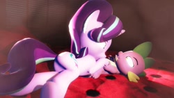 Size: 1024x576 | Tagged: explicit, artist:lukewop, spike, starlight glimmer, 3d, bed, bedroom, blowjob, dragon, female, foalcon, g4, imported from derpibooru, male, mare, nudity, oral, penis, pony, sex, ship:sparlight, shipping, source filmmaker, straight, straight shota
