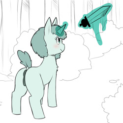 Size: 1200x1200 | Tagged: explicit, artist:cold-blooded-twilight, oc, oc:deep blue, anus, butt, female, filly, foal, foal quest, foalcon, forest, imported from derpibooru, nudity, oc only, plot, pony, raised tail, solo, solo female, sword, tail, unicorn, vagina, vulva, weapon