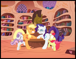 Size: 2065x1614 | Tagged: explicit, artist:cheesepuffs, apple bloom, applejack, rarity, sweetie belle, age difference, ahegao, anus, apple sisters, applecest, bedroom eyes, belle sisters, blushing, commission, cum, cunnilingus, dripping, earth pony, eyes closed, eyes rolling back, eyeshadow, female, female orgasm, filly, filly on mare, foal, foalcon, foaldom, forced, foursome, from behind, g4, golden oaks library, gritted teeth, group, group sex, imported from derpibooru, incest play, incest swap, lesbian, makeup, mare, mare on filly, moan, moaning, moaning in pleasure, nudity, open mouth, oral, orgasm, panting, ponut, pony, quartet, raricest, semi-incest, sex, ship:raribloom, ship:sweetiebloom, ship:sweetiejack, shipping, show accurate, show accurate porn, sibling swap, siblings, sister swapping, sisters, squirting in mouth, surprised, unicorn, vaginal orgasm, vaginal secretion stain, vaginal secretions, vaginal secretions in mouth, wet