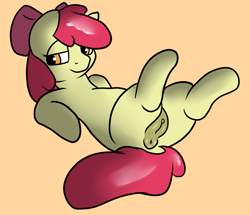 Size: 1801x1546 | Tagged: explicit, artist:nimitea, apple bloom, anus, clitoris, dock, female, foalcon, g4, imported from derpibooru, nudity, ponut, simple background, solo, solo female, vulva