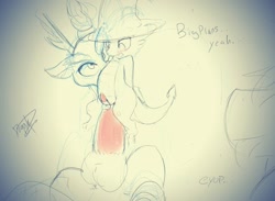 Size: 1280x938 | Tagged: explicit, artist:dragk, spike, age difference, anal, balls, big macintosh, big penis, blushing, discord, draconequus, draconequus on dragon action, dragon, dungeons and discords, earth pony, exhibitionism, eyup, foalcon, g4, gay, imported from derpibooru, impossible fit, insertion, large insertion, male, my little pony: friendship is magic, nudity, offscreen character, penetration, penis, pony, sex, ship:dispike, shipping, signature, size difference, sketch, stallion, that was fast, watching