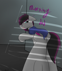 Size: 2604x3000 | Tagged: explicit, artist:scarrly, oc, oc:scarrly, anatomically incorrect, anus, butt, clitoris, clothes, cute, dialogue, dock, female, filly, floppy ears, foal, foalcon, foreshortening, high res, implied incest, imported from derpibooru, lidded eyes, looking at you, looking back, morning, night wear, nightwear, nudity, oc only, offscreen character, pajamas, plot, pov, sidemouth, slit, underhoof, vulva