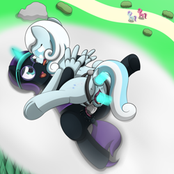 Size: 2000x2000 | Tagged: explicit, artist:pvryohei, oc, oc:nyx, oc:snowdrop, alicorn, alicorn oc, anal insertion, anus, blind, bondage, butt, clitoris, cupid (g4), dildo, dock, double penetration, female, filly, filly on filly, foal, foalcon, g4, high res, imported from derpibooru, insertion, lesbian, magic, magical stimulation, mile high club, multiple penetration, nudity, oc x oc, penetration, plot, ponut, pony, race swap, sex, sex on a cloud, sex toy, ship:snownyx, shipping, strapon, this will end in timeline distortion, tongue out, tootsie flight, transparent dildo, underhoof, vagina, vaginal insertion, vaginal secretions