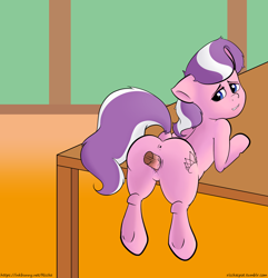 Size: 1924x2000 | Tagged: explicit, artist:riscke, diamond tiara, anus, disembodied penis, dock, female, foalcon, g4, imported from derpibooru, male, nudity, penetration, penis, sex, straight, underhoof, vaginal, vaginal secretions