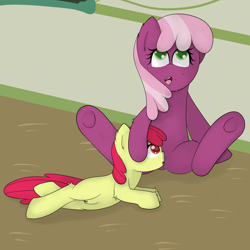 Size: 1280x1280 | Tagged: explicit, artist:zlight, apple bloom, age difference, cheeribloom, cheerilee, cunnilingus, earth pony, female, females only, filly, foal, foalcon, g4, imported from derpibooru, lesbian, mare, mare on filly, nudity, open mouth, oral, pony, sex, shipping, snout penetration, spread legs, spreading, vaginal secretions, vulva
