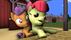 Size: 3840x2160 | Tagged: questionable, artist:viranimation, apple bloom, 3d, all fours, colt, colt on filly, doggy style, earth pony, female, filly, foal, foalcon, from behind, g4, high res, imported from derpibooru, male, penetration, pony, sex, ship:tenderbloom, shipping, softcore, source filmmaker, straight, tender taps, vaginal