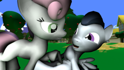 Size: 3840x2160 | Tagged: explicit, artist:viranimation, sweetie belle, 3d, colt, female, filly, filly on colt, foal, foalcon, g4, high res, imported from derpibooru, male, nudity, penis, playing doctor, rumble, ship:rumbelle, shipping, source filmmaker, straight