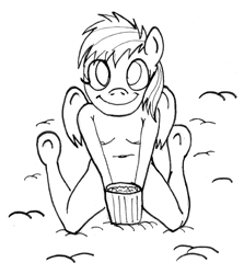 Size: 580x650 | Tagged: questionable, artist:rdk, rainbow dash, anthro, areola, belly button, breasts, delicious flat chest, female, filly rainbow dash, foalcon, food, g4, imported from derpibooru, monochrome, my little pony: friendship is magic, nipples, nudity, popcorn, scene interpretation, solo, solo female, the cutie re-mark, unguligrade anthro