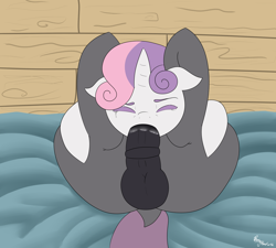 Size: 4319x3880 | Tagged: explicit, artist:ciderdrop, sweetie belle, balls, blowjob, butt, clubhouse, crusaders clubhouse, crying, deepthroat, dock, female, foalcon, g4, horsecock, imported from derpibooru, male, nudity, oral, penis, plot, sex, straight, underhoof