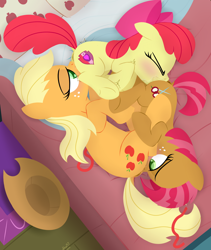 Size: 2160x2560 | Tagged: explicit, artist:dtcx97, apple bloom, applejack, babs seed, age difference, anus, apple bloom's bow, apple sisters, applecest, bed, blushing, bow, cousin incest, cousins, cunnilingus, daisy chain, dock, earth pony, eyes closed, female, female orgasm, filly, foal, foalcon, g4, genitals, group sex, hair bow, high res, imported from derpibooru, incest, lesbian, lidded eyes, mare, mare on filly, nudity, oral, orgasm, ponut, pony, scrunchy face, sex, ship:appleseed, ship:bloomjack, ship:jackseed, shipping, siblings, simultaneous orgasm, sisters, the cmc's cutie marks, threesome, trio, trio female, vaginal orgasm, vaginal secretions, vaginal secretions in mouth, vulva, wall of tags