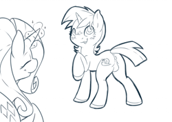 Size: 1280x905 | Tagged: questionable, artist:fearingfun, rarity, 30 minute art challenge, anus, balls, butt, casual nudity, colt, cute, diasnails, female, femboy, foal, foalcon, g4, genitals, glitter shell, imported from derpibooru, male, mare, monochrome, nudity, pony, shellbetes, snailbutt, snails, unicorn