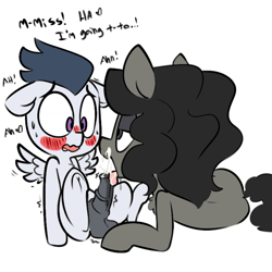 Size: 720x720 | Tagged: explicit, artist:whydomenhavenipples, oc, oc:nikita, balls, bedroom eyes, blowjob, blushing, canon x oc, chest fluff, colored, colt, cum, cum in mouth, cumming, dark genitals, drool, earth pony, edit, eye contact, female, floppy ears, foal, foalcon, g4, heart, horsecock, imported from derpibooru, just the tip, licking, licking cock, looking at each other, male, mare, mare on colt, nudity, oral, panting, pegasus, penis, pony, rumble, sex, shipping, sitting, spread legs, spreading, straight, straight shota, throbbing, tongue out, underhoof, wingboner