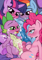 Size: 1771x2508 | Tagged: explicit, artist:kyokimute, pinkie pie, rainbow dash, spike, twilight sparkle, comic:to all my fans..., alicorn, all the futa get spike, anal creampie, anus, balls, bedroom eyes, blushing, bukkake, commission, creampie, cum, cum inflation, earth pony, female, foalcon, futa, futa on male, futa pinkie pie, futa rainbow dash, futa twilight sparkle, futadom, g4, group sex, handjob, heart, heart eyes, horsecock, imported from derpibooru, inflation, intersex, lip bite, male, nudity, open mouth, orgasm, orgasm cumshot, orgy, pegasus, penis, pink horsecock, ponut, pony, pony on dragon action, precum, sex, ship:pinkiespike, shipping, spread legs, spread wings, spreading, straight, tapered penis, wingding eyes, wings