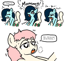 Size: 640x600 | Tagged: explicit, artist:ficficponyfic, oc, oc:emerald jewel, oc:hope blossoms, adult, color, color edit, colored, colt, colt quest, comic, cum, cumming, edit, female, foal, foalcon, gasp, heart, heart eyes, imported from derpibooru, male, mare, mare on colt, moaning, oc only, orgasm, penetration, pony, saying wrong name, sex, shipping, simultaneous orgasm, straight, straight shota, trauma, trauma trigger, vaginal, vaginal orgasm, wingding eyes, yelling