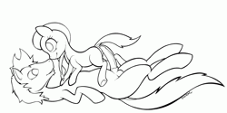 Size: 2222x1111 | Tagged: explicit, artist:darkdoomer, silver spoon, oc, oc:jack of trades, clitoris, cute, cute porn, dock, foalcon, g4, gif, imported from derpibooru, lineart, non-animated gif, nudity, traditional art, vulva